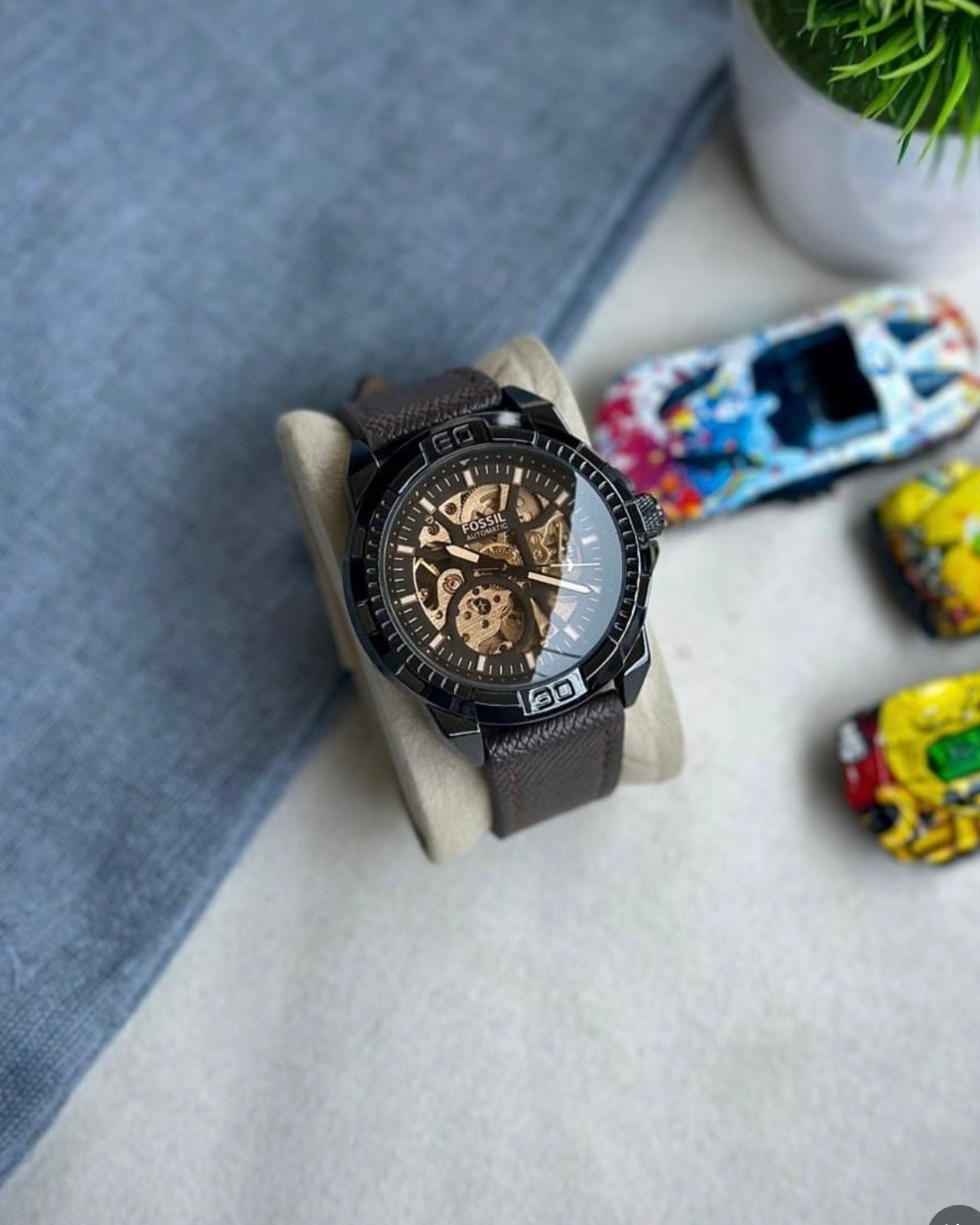 Luxury Automatic Skeleton Watch – Black Edition