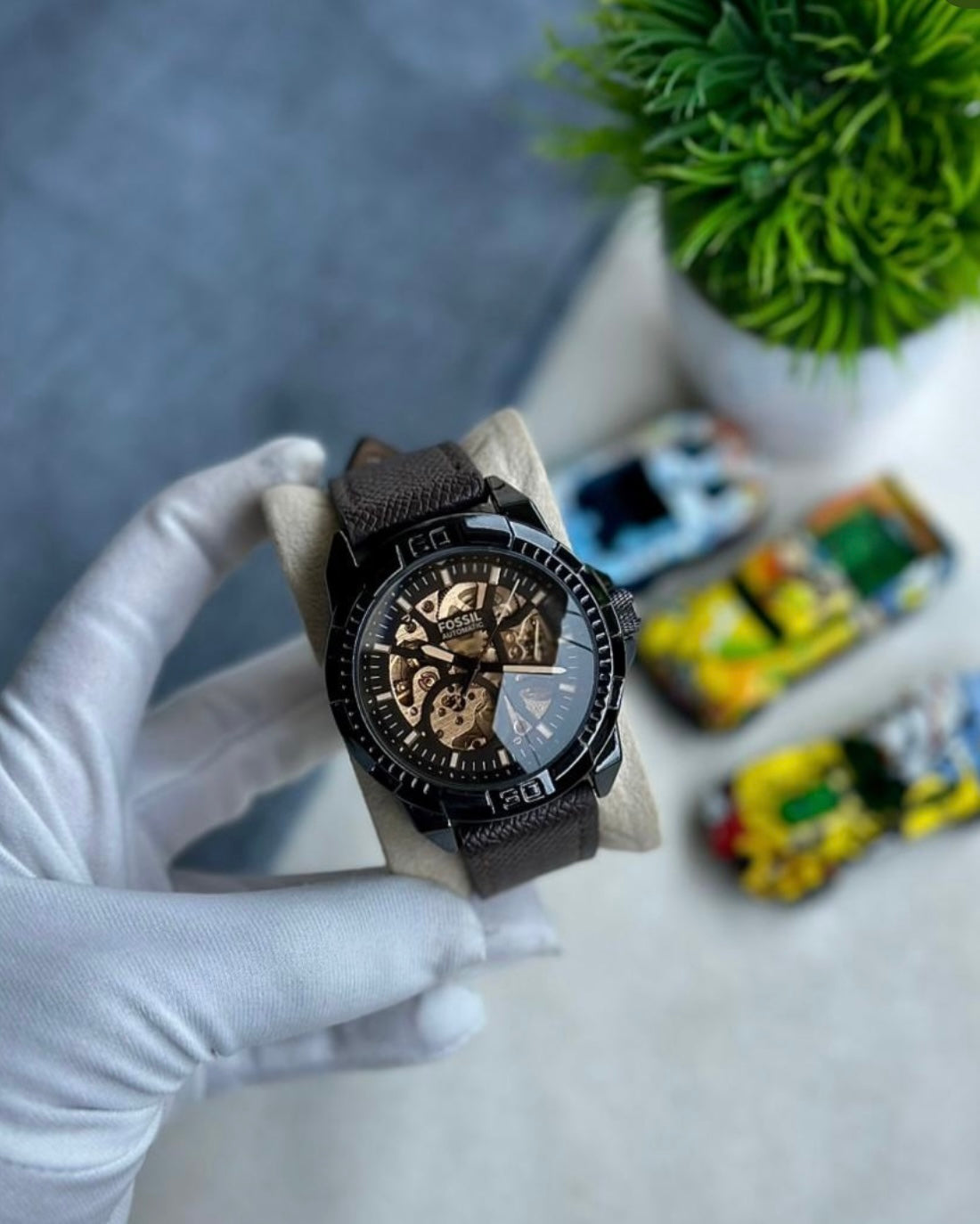 Luxury Automatic Skeleton Watch – Black Edition